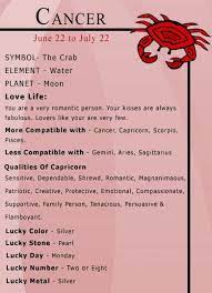 Cancers born between june 22nd and june 29th will be luckiest during the days of the new moon. What Is The Lucky Color For Cancer Today