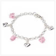 Hearts And Butterflies Charm Bracelet For Babies And Toddlers With Included Charms