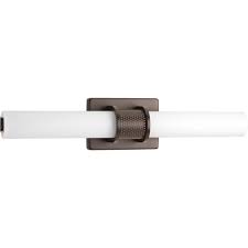Progress Lighting Truss Collection 35 Watt Architectural Bronze Integrated Led Linear Bathroom Vanity Light With Glass Shades P2839 12930k9 Products Progre