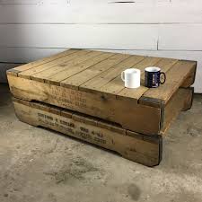 Arrange your crates on the base with the crate opening facing outwards. Vintage Industrial Coffee Table Made From Heavy Duty Pallets Ebay