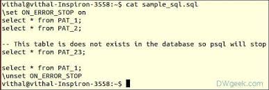 Redshift Set On Error Stop Using Psql Error Math Example