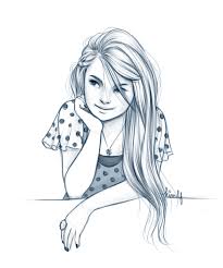 Add the pelvic bone next, simplified as a flattened circle between marks 3 and 4, with the hip joints sitting on 4. 40 Best Collections Easy Long Hair Pencil Drawings Girl Drawing Beads By Laura
