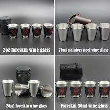 Stainless steel kitchen cabinets pros: 30ml Mini Stainless Steel Shot Glass Cup Wine Drinking Glasses 4pcs Set Polished Leather Cover Bag For Home Kitchen Bar 1 Bar Sets Aliexpress