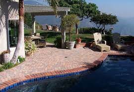Inground pool with red brick coping |. Inground Pool With Red Brick Coping Pool Deck Combo With Red Bull Nosed Coping And Dark Blue Pool Tile Pool Remodel Pool Renovation Pool Patio