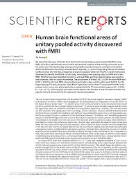 Borang hasil problem based learning kdas fukultas kelompok pcmicu anggota kelom pok nama perannama nama peran wm. Pdf Human Brain Functional Areas Of Unitary Pooled Activity Discovered With Fmri