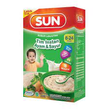 Promina bubur tim 8+ daging & brokoli box 100 g. Jual Sun Bubur Bayi 8 Bulan Keatas Tim Instan Ayam Dan Sayur 100 Gr Di Lapak Pratama Store Bukalapak