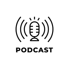 Podcast radio icon. Studio table microphone with broadcast text. 2191775  Vector Art at Vecteezy