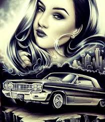 Download our new high resolution cars wallpapers! Ghostmurals Prison Art Lowrider Art Chicano Drawings