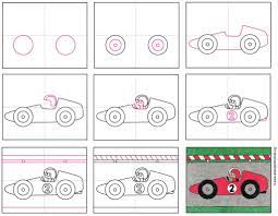 A tutorial of simple drawing of cars for kids. Draw A Race Car Art Projects For Kids