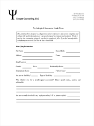 Free 10 Sample Assessment Intake Forms In Ms Word Pdf