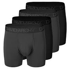 David Archy Mens Boxers Briefs Bamboo Rayon 3d Pouch With Fly 4 Pack Boxer Trunks Ultra Soft And Breathable Fitted Underwear