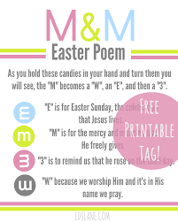 All you have to do is click the link above and then print off the story. M M Easter Poem Printable