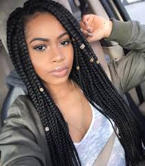 The beads used on these braids are just stunning. Long Box Braids With Beads Box Braids Hairstyles Braided Hairstyles Colored Braids