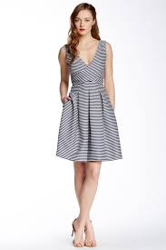 Halston Heritage Stripe Surplice Cocktail Dress Hautelook Dresses Halston Halston Heritage