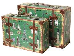 Vintage Style European Luggage Suitcase Set Of 2 Vintage Suitcases Suitcase Luggage Vintage Trunks