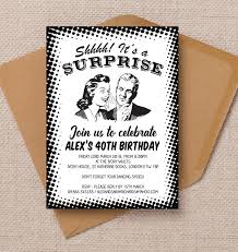 Choose from a wide range of designs or create your own from scratch! Retro Surprise Birthday Party Invitation From 0 90 Each