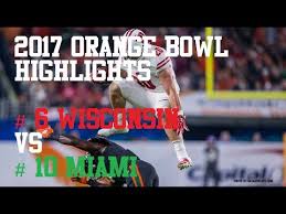 6 Wisconsin Vs 10 Miami 2017 Orange Bowl Highlights Hd