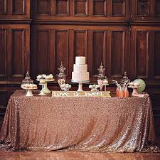 90x156 Premium Sequin Rectangle Tablecloth Rose Gold Blush Wedding Tablecloths Rose Gold Table Gold Wedding Decorations
