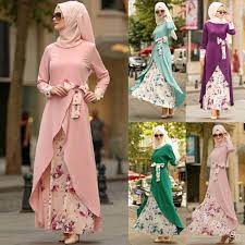Kali ini kami mendapatkan beberapa rancangan ekslusif jubah muslim terbaru 2017. Women S Muslimah Long Dress Flower Jubah Muslim Robe Arab Shopee Malaysia