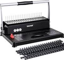 TIANSE Binding Machines, 21-Holes, 450 Sheets, Comb Bind Machine Book Maker  with 100 PCS 3/8'' Comb Binder Spines Starter Kit, Comb Binding Machine ...