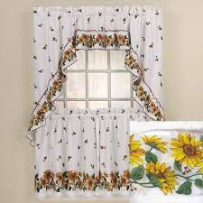 sunflowers kitchen curtains swag set