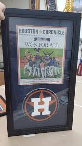 Framed Front Page Astros World Series Win With Astros Logo Framed At The Great Frame Up Spring Astros World Series Astros Logo Houston Chronicle