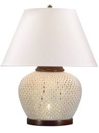 Ralph Lauren Pierced Porcelain Table Lamp With A Crackled Glaze White Wood Trim Lamp Table Lamp Beautiful Lamp