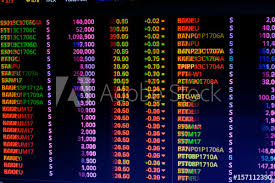 Stock Market Chart And Stock Market Data On Led Display