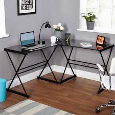 Add to compare compare now. Buy Mainstays Atrium Metal And Glass L Shaped Corner Computer Desk Frosted Black Glass With Black Frame Online In Vietnam 33664017