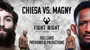 Magny 1/20/21 20th january 2021 20/1/2021 livestream and full show online free dailymotion videos (hd quality) pvphd videos (hd quality) watch canelo alvarez vs. Ufc Fight Night Chiesa Vs Magny Full Card Predictions Youtube