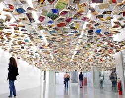 Book Ceiling Art Installation Imagine Something Like This In Your Home Smaller Of Course But Still Ceiling Art Installation Art Book Art