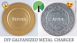 Diy Dollar Tree Galvanized Metal Chargers Youtube
