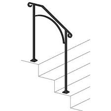 Single post ornamental hand rail 1 or 2 step railing for. Outdoor Metal Stair Railing Kits You Ll Love In 2021 Visualhunt