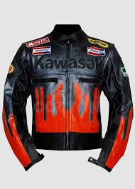 Black And Orange Jacket Mens Kawasaki Black Orange Biker Real Leather Jacket Orange Leather Jacket Leather Jacket Outfit Men Real Leather Jacket