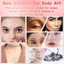14 Sheets Face Gem Stickers Set