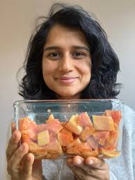 Enjoying fruits in cold winter day!! And no I don't crave any warm food!!!