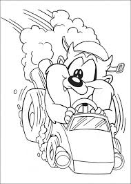 Printable cartoon coloring pages are for kids or some teenagers even adults who love cartoon characters. Baby Taz Driving Coloring Page Free Printable Coloring Pages For Kids