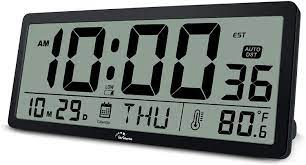 Time with seconds.works well with good alkaline aa batteries.displays time, date, day, temp on one. Buy Wallarge Large Digital Wall Clock 14 Inch Oversize Battery Operated Desk Clock With Temperature Date And Second Large Display Auto Dst Great Clocks For Seniors Living Room And Office Online In Guatemala B08twmr2hl