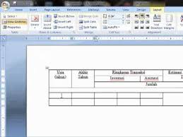 Cara Pembuatan Tabel Pada Microsoft Word Faesal Mp4 Youtube