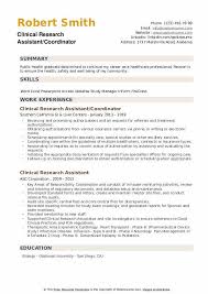 clinical research assistant resume