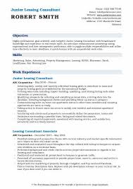 Leasing Consultant Resume Samples Qwikresume