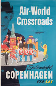 Sas Wonderful Copenhagen Vintage Posters Vintage Travel Posters Vintage Airline Posters