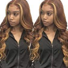 Honey Blonde Streak In Front With Honey Brown In The Back Etsy In 2021 Thin Natural Hair Honey Brown Hair Blonde Highlights Long Hair