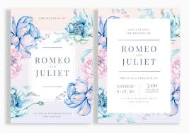 Romeo and juliet got married secretly during the play. Blue Pink Floral Wedding Invitation Graphic By Chanut Is Watercolor Creative Fabrica