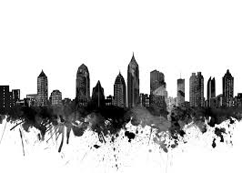 Name:atlanta skyline black and white. Atlanta Skyline Black Poster Art Print By Bekim Art Displate