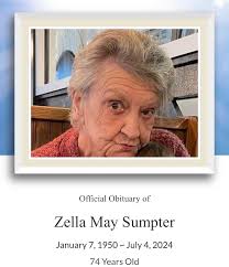 Zella May Lambert Sumpter, 74, of Big Ugly, formerly of Whitman, WV, passed  away