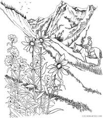 Rick and morty coloring pages. Landscape Coloring Pages Mountain Flower Coloring4free Coloring4free Com