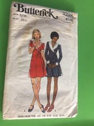 1970s Vintage Butterick Sewing Pattern 3298 Young Junior