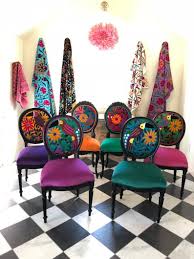 Sedie Eclettiche Da Pranzo Boho Etsy Boho Dining Chairs Dining Chairs Funky Painted Furniture