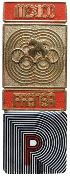 Mexico 1968 Press Badge Mexico Olympics Asian Games Mexico